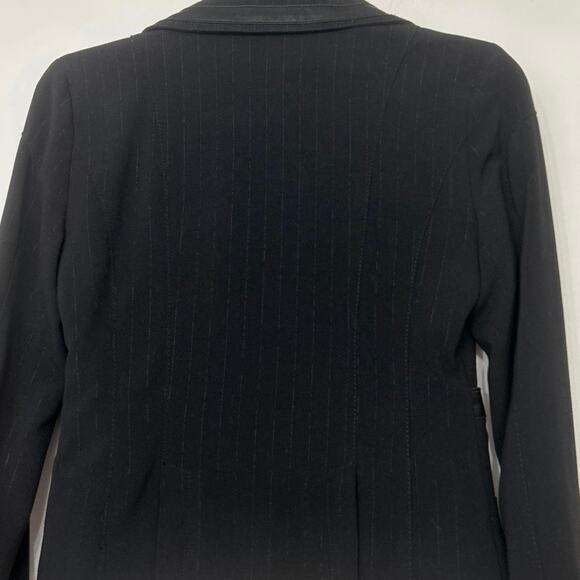 Guess Y2K Black Fitted Crop Blazer w/ Metallic Pinstripe & Corset Seaming Small - Picture 13 of 16